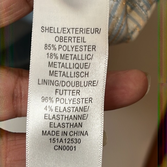 Aiden Mattox Womens Sheath Dress blue Adornments Sleeveless silver Size 2 - Picture 8 of 9